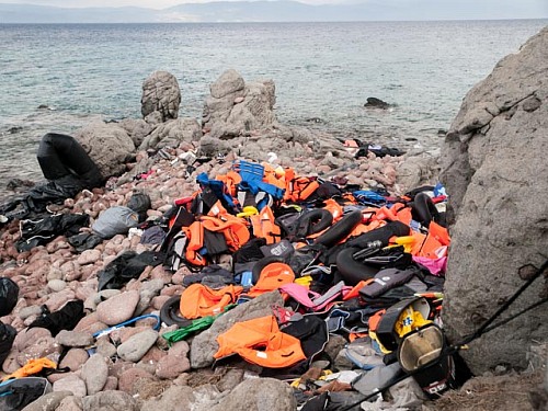 Skala Lighthouse, Lesbos Island, Mediterranean Sea
<p>Lost and discarded lifevests and inflatables of refugees on their way from Turkey to Lesbos Island, along the coastline of Skala near Skala lighthouse</p><p>beach, coast, Greece, inflatable, Lesbos, lifevest, lighthouse, Mediterranean, refugees, shipwreck, Skala, Skala Sikamineas, trash, waste</p>
Coastline - Cliff, Coastal Landscape, Pollution/Litter/Relics, Island, Public area/Beach, Geography - Temperate
© Wolf Wichmann